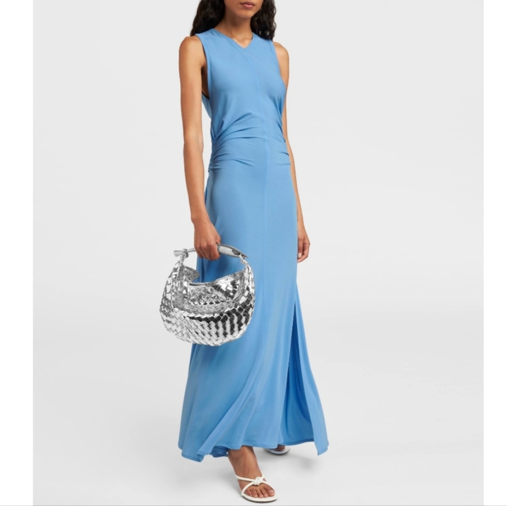 Bottega Veneta Ring Detail Jersey Maxi Gown Dress In Admiral New Size 38… - Picture 2 of 16